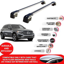Roof Bars Rack for Mercedes GLC-Class X253 2016-2022 Lockable Rail Carrier 2 Pcs Grey