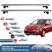 Roof Rack Cross Bars for Renault Clio 3 Grandtour/Estate 2008-2013 Rail Carrier for Roof Tents 2 Pcs Grey