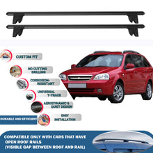 Lockable Roof Rack Cross Bars for Chevrolet Nubira Wagon 2002-2007 | Heavy Duty Rail Carrier 2 Pcs Black