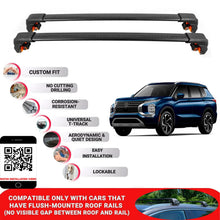 Premium Roof Bars For Mitsubishi Outlander Suv 2022+ Secure Roof Rack Cross Bar 2 Pcss Black