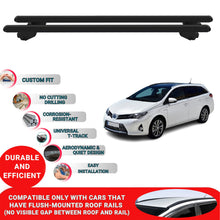 Roof Bars For Toyota Auris Estate 2012-2018 Roof Rack Cross Bars 2 Pcs Black