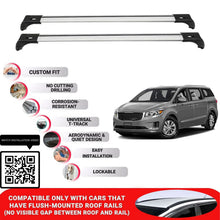 Roof Bars for Kia Sedona 2015-2021 Lockable Roof Rack Cross Bars 2 Pcs Grey
