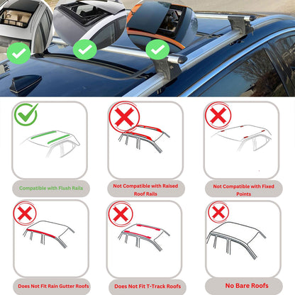 Premium Roof Bars for Opel InsigniaSw 2008-2017 Roof Rack Cross Bars 2 Pcs Grey