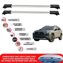2X Car Roof Rack Cross Bars for Toyota Rav4 Xa50 2019+ Lockable Roof Bars Grey
