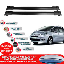Roof Racks Cross Bars For Citroen C4 Picasso 2006-2012 2 Pcs Black