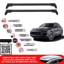 Roof Bars for Porche Cayenne 2018+ Lockable Roof Rack Cross Bars 2 Pcs Black