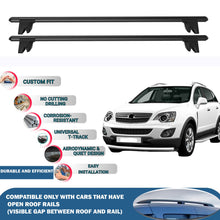 Lockable Roof Rack Cross Bars for Opel Antara 2006-2015 | Heavy Duty Rail Carrier 2 Pcs Black