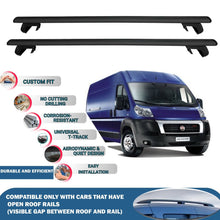 Roof Rack Cross Bars for Fiat Ducato 2006-2014 Rail Carrier for Roof Tents 4 Pcs Black