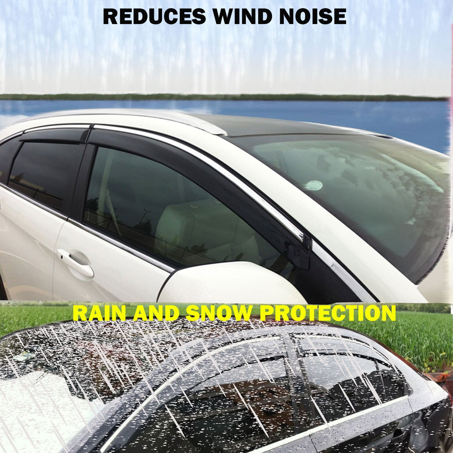 Chrome Window Wind Deflector for Skoda Kamiq 2018 Onward Rain Guard Visors 4 pcs