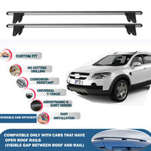 Lockable Roof Rack Cross Bars for Chevrolet Captiva 2006-2018 | Heavy Duty Rail Carrier 2 Pcs Grey