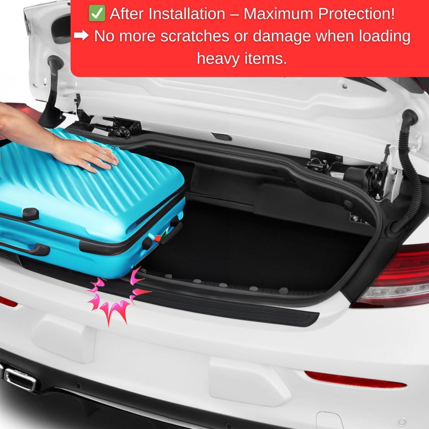 Rear Bumper Protector Guard for Citroen C4 Picasso ABS Plastic 900X80MM