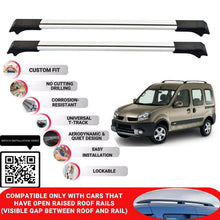 Roof Rack Cross Bars for Renault Kangoo 1997-2007 Lockable Roof Bars 2 Pcs Grey