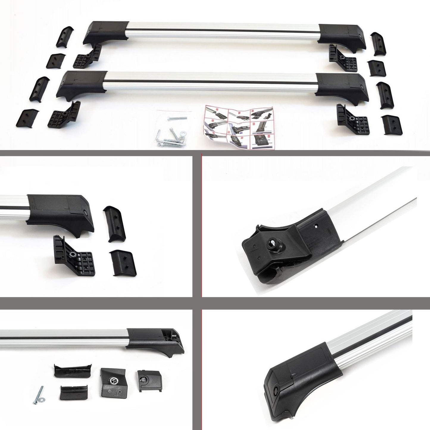 Roof Rack Cross Bars for Nissan X Trail 2014-2021 Lockable Roof Bars 2 Pcs Grey