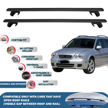 Roof Rack Cross Bars for Jaguar X-Type Estate 2001-2009 Rail Carrier for Roof Tents 2 Pcs Black