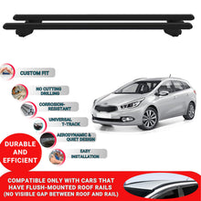 Roof Bars For Kia Cee'D Ceed Estates 2012-2018 Roof Rack Cross Bars 2 Pcs Black