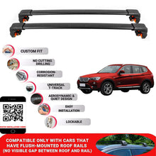 Premium Roof Bars For Bmw X3 Suv 2010-2017 Secure Roof Rack Cross Bar 2 Pcss Secure Black