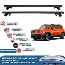 Roof Rack Cross Bars for Jeep Renegade 2014+ Aluminum Roof Bars 2 Pcs Black