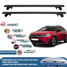 Roof Rack Cross Bars for Volkswagen Taigo 2019 Onwards Rail Carrier for Roof Tents 2 Pcs Black