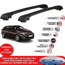 Roof Bar for Renault Megane 2009-2016 Lockable Roof Rack Cross Bars 2 Pcs Black