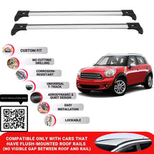 Roof Bars for Mini Countryman 2010-2016 Lockable Roof Rack Cross Bars 2 Pcs Grey