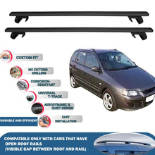 Roof Rack Cross Bars for Mitsubishi Space Star 1999-2005 Rail Carrier for Roof Tents 2 Pcs Black
