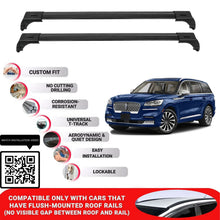 Roof Bars for Lincoln Aviator 2019-2024 Lockable Roof Rack Cross Bars 2 Pcs Black
