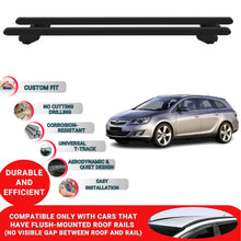 Roof Bars For Opel Astra J Estate 2010-2014 Roof Rack Cross Bars 2 Pcs Black