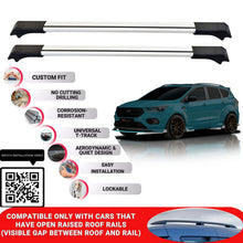 Roof Rack Cross Bars for Ford Kuga St Line OEM 2017-2020 Lockable 2 Pcs Grey