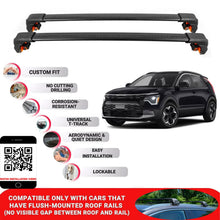 Premium Roof Bars For Kia Niro(Sg2) Suv 2023+ Secure Roof Rack Cross Bar 2 Pcss Black