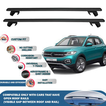 Roof Rack Cross Bars for Volkswagen T-Cross 2018 Onwards Rail Carrier for Roof Tents 2 Pcs Black