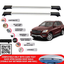 Roof Rack Cross Bars for Mercedes M-Class W166 2012-2015 Lockable 2 Pcs Grey