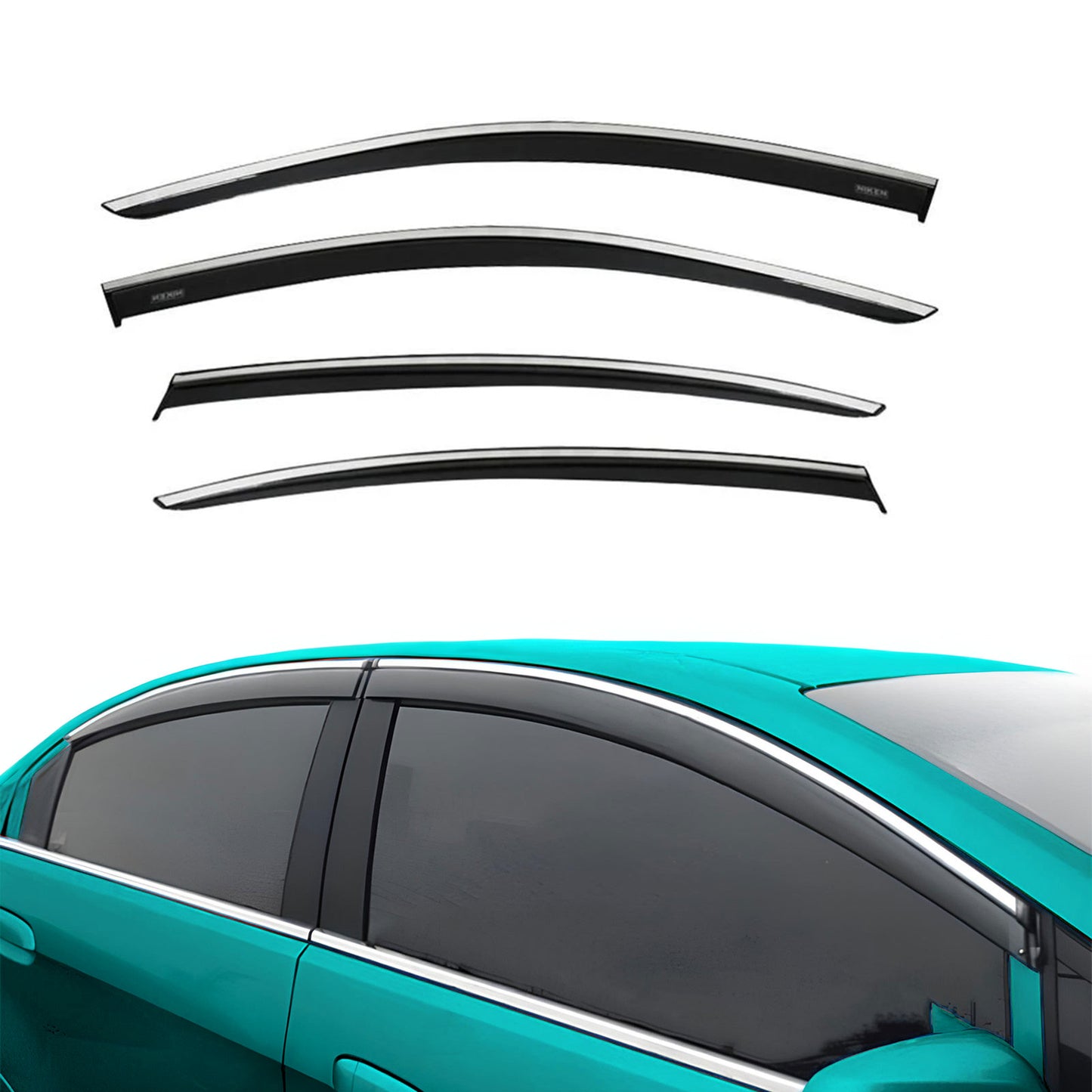 Chrome Car Wind Deflector Set for Vw Passat B8 Saloon 2014-2020 Rain Guard 4 pcs