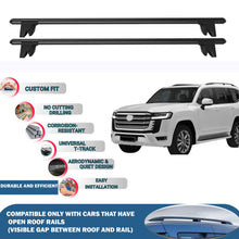 Lockable Roof Rack Cross Bars for Toyota Land Cruiser 2021-2024 | Heavy Duty Rail Carrier 2 Pcs Black