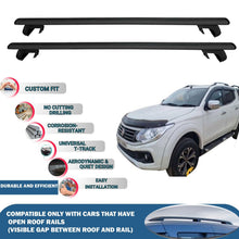 Roof Rack Cross Bars for Fiat Fullback 2016-2019 Rail Carrier for Roof Tents 2 Pcs Black