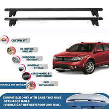 Lockable Roof Rack Cross Bars for Dodge Journey 2009-2020 | Heavy Duty Rail Carrier 2 Pcs Black