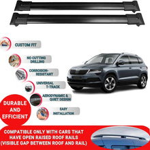 Roof Rack Cross Bars for Skoda Karoq 2018- 2024 Aluminum Roof Bars 2 Pcs Black