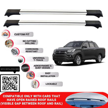 Roof Rack Cross Bars for Ssangyong Musso 2018+ Lockable Roof Bars 2 Pcs Grey