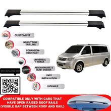 Roof Rack Cross Bars for Vw Multivan (T5) 2003-2009 Lockable Roof Bars 2 Pcs Grey