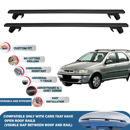 Roof Rack Cross Bars for Fiat Palio Weekend Sw 1996-2007 Rail Carrier for Roof Tents 2 Pcs Black