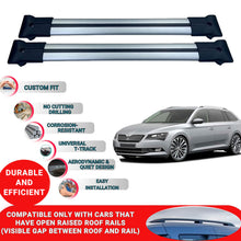 Roof Racks Cross Bars For Skoda Superb Sw / Combi 2015-2021 2 Pcs Grey