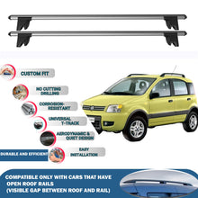 Lockable Roof Rack Cross Bars for Fiat Panda 4X 2004-2012 | Heavy Duty Rail Carrier 2 Pcs Grey