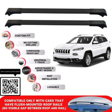 Roof Rack Cross Bars for Jeep Cherokee 2019-2023 Lockable Roof Bars 2 Pcs Black