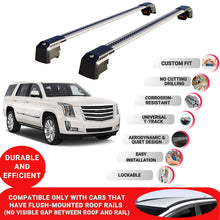 Roof Bars Rack for Cadillac Escalade 2015-2020 Lockable Rail Carrier 2 Pcs Grey