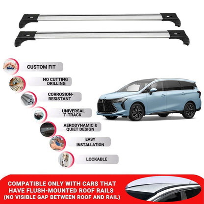 2X Car Roof Bars for Forting M4 U Tour 2022+ Lockable Roof Rack Cross Bars Grey