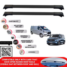 Roof Rack Cross Bars for Ford Tourneo Custom 2013-2024 Lockable Bars 2 Pcs Black