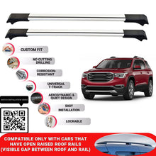 Roof Rack Cross Bars for Gmc Acadia 2017-2023 Lockable Roof Bars 2 Pcs Grey