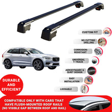 Roof Bars Rack for Volvo XC60 2018+ Lockable Rail Carrier 2 Pcs Black
