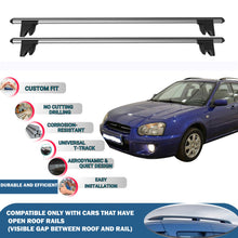 Lockable Roof Rack Cross Bars for Subaru Impreza Wagon GX 2000-2004 | Heavy Duty Rail Carrier 2 Pcs Grey
