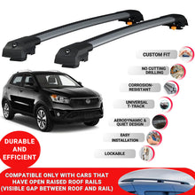 Roof Bar for Ssangyong Korando C200 2010-2019 Lockable Roof Rack Cross Bars 2 Pcs Grey