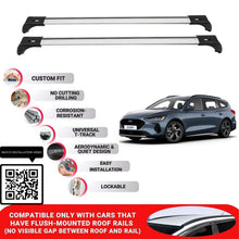 Roof Bars for Ford Focus Active 2019+ Lockable Roof Rack Cross Bars 2 Pcs Grey